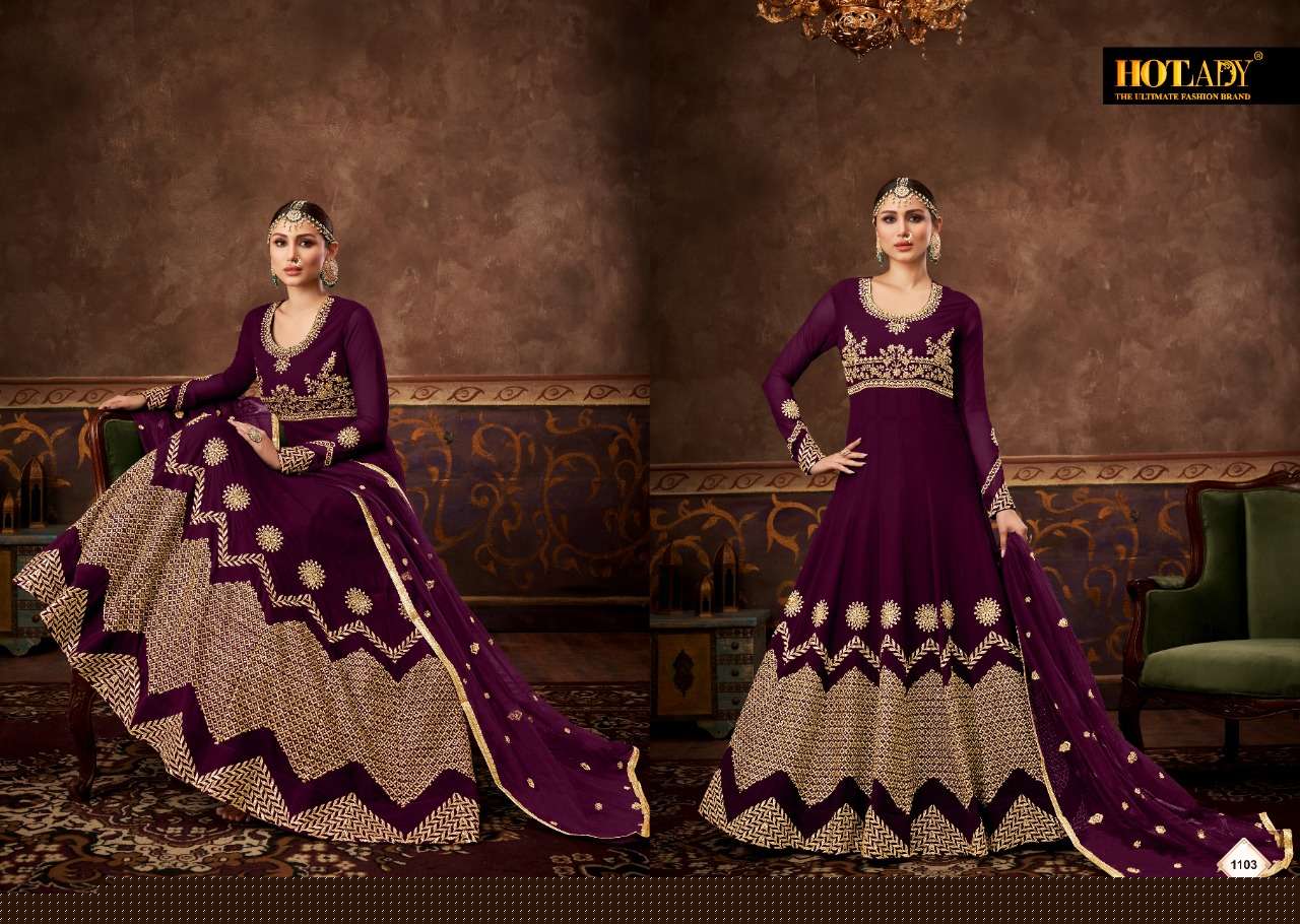 ARMEENA BY HOT LADY 1101 TO 1103 SERIES BEAUTIFUL ANARKALI SUITS COLORFUL STYLISH FANCY CASUAL WEAR & ETHNIC WEAR REAL GEORGETTE DRESSES AT WHOLESALE PRICE