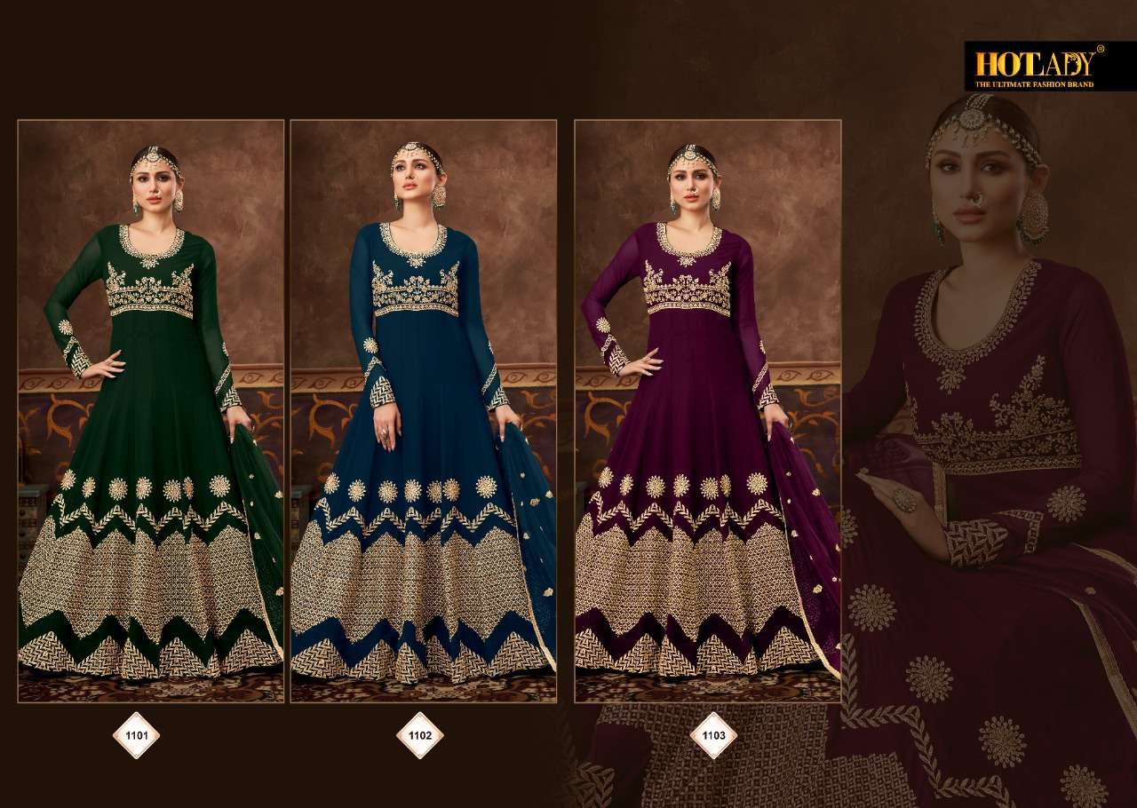 ARMEENA BY HOT LADY 1101 TO 1103 SERIES BEAUTIFUL ANARKALI SUITS COLORFUL STYLISH FANCY CASUAL WEAR & ETHNIC WEAR REAL GEORGETTE DRESSES AT WHOLESALE PRICE