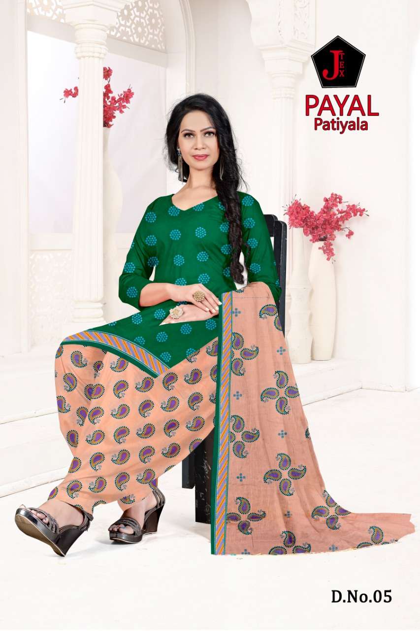 PAYAL PATIYALA BY JT 01 TO 12 SERIES BEAUTIFUL SUITS COLORFUL STYLISH FANCY CASUAL WEAR & ETHNIC WEAR SOFT COTTON DRESSES AT WHOLESALE PRICE