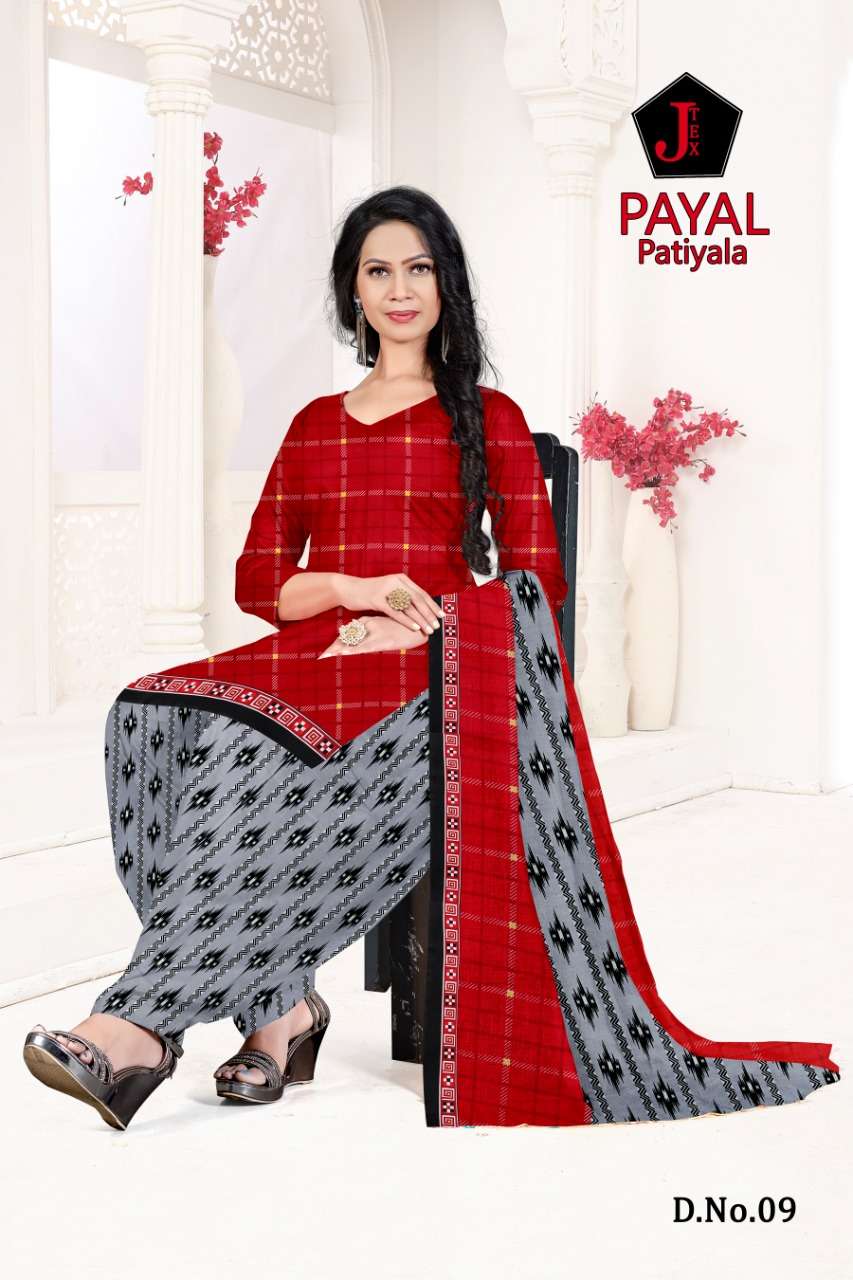 PAYAL PATIYALA BY JT 01 TO 12 SERIES BEAUTIFUL SUITS COLORFUL STYLISH FANCY CASUAL WEAR & ETHNIC WEAR SOFT COTTON DRESSES AT WHOLESALE PRICE