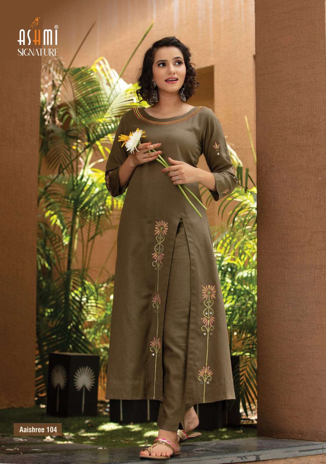 AISHREE BY ASHMI 101 TO 106 SERIES DESIGNER STYLISH FANCY COLORFUL BEAUTIFUL PARTY WEAR & ETHNIC WEAR COLLECTION HEAVY COTTON EMBROIDERED KURTIS WITH BOTTOM AT WHOLESALE PRICE