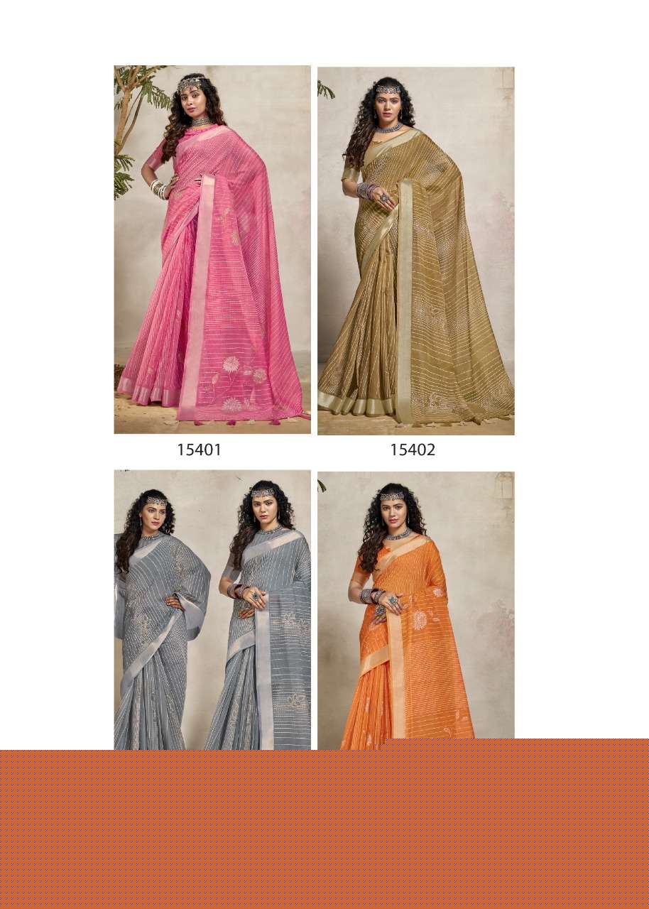 MIRROR BY TRIVENI 15401 TO 15408 SERIES INDIAN TRADITIONAL WEAR COLLECTION BEAUTIFUL STYLISH FANCY COLORFUL PARTY WEAR & OCCASIONAL WEAR COTTON PRINT SAREES AT WHOLESALE PRICE