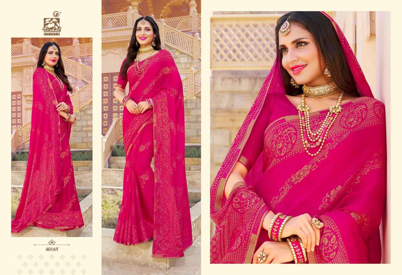 NAGMA BY VISHAL PRINTS 40158 TO 40169 SERIES INDIAN TRADITIONAL WEAR COLLECTION BEAUTIFUL STYLISH FANCY COLORFUL PARTY WEAR & OCCASIONAL WEAR BRASSO SAREES AT WHOLESALE PRICE