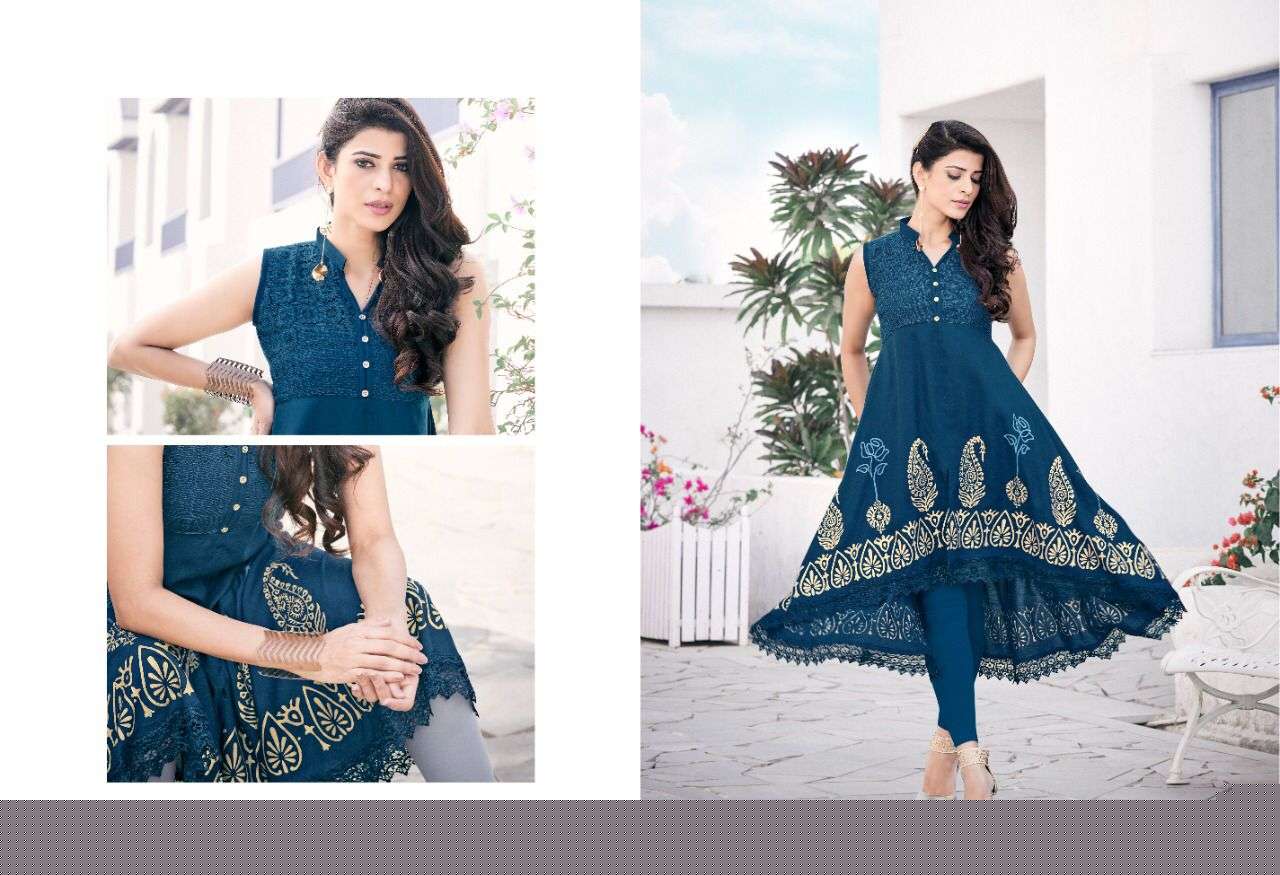 GOLDY VOL-13 BY SWEETY FASHION 3001 TO 3008 SERIES DESIGNER STYLISH FANCY COLORFUL BEAUTIFUL PARTY WEAR & ETHNIC WEAR COLLECTION RAYON KURTIS AT WHOLESALE PRICE
