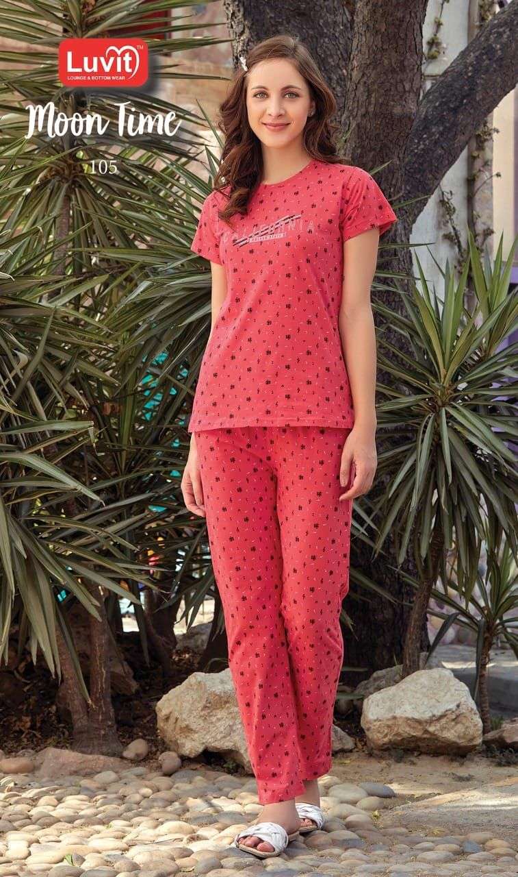 MOON TIME BY LUVIT 101 TO 108 SERIES DESIGNER STYLISH FANCY COLORFUL BEAUTIFUL PARTY WEAR & ETHNIC WEAR COLLECTION PURE SINKER NIGHT SUITS AT WHOLESALE PRICE