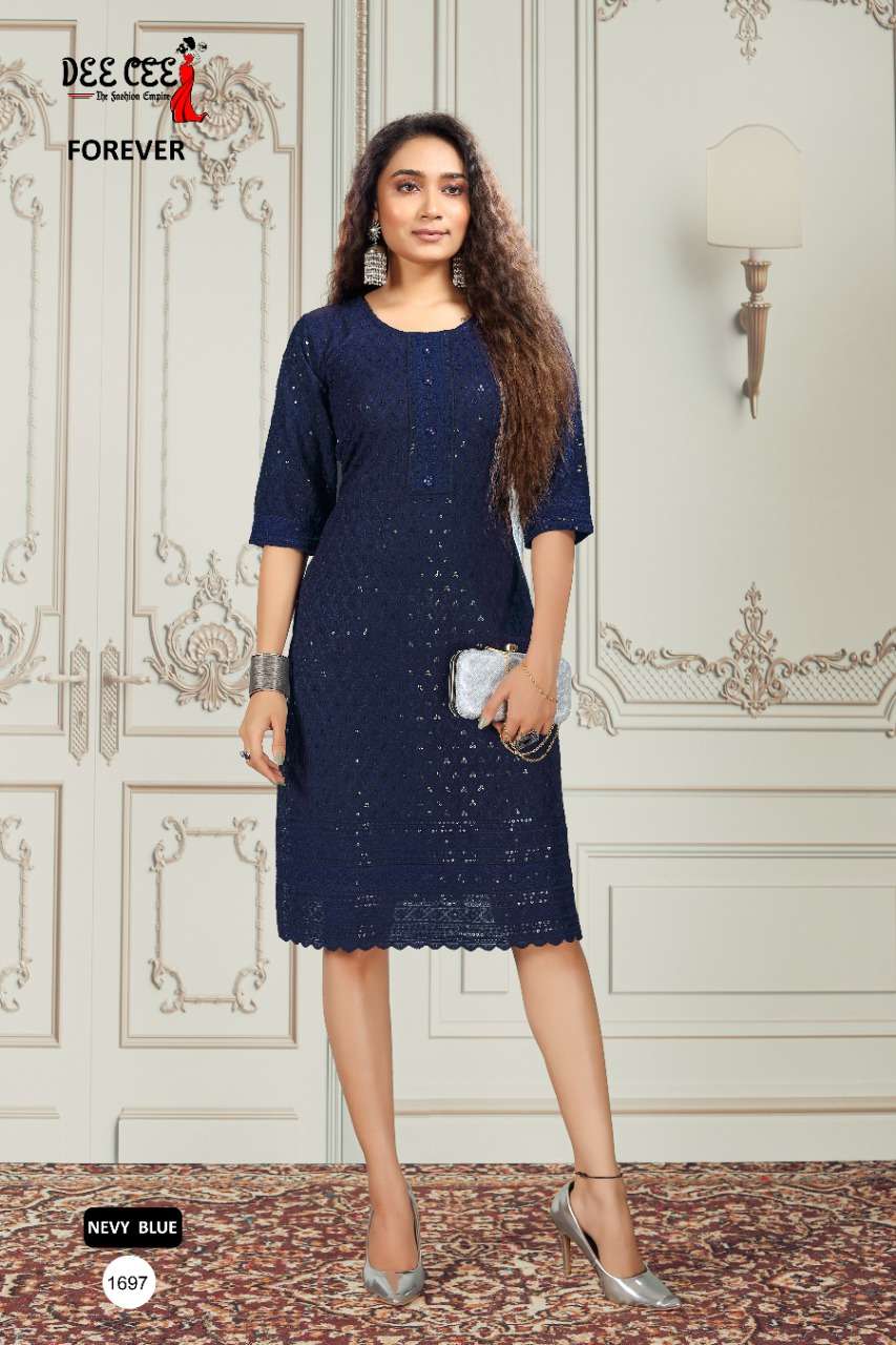 FOREVER BY DEE CEE 1692 TO 1703 SERIES DESIGNER STYLISH FANCY COLORFUL BEAUTIFUL PARTY WEAR & ETHNIC WEAR COLLECTION RAYON KURTIS AT WHOLESALE PRICE