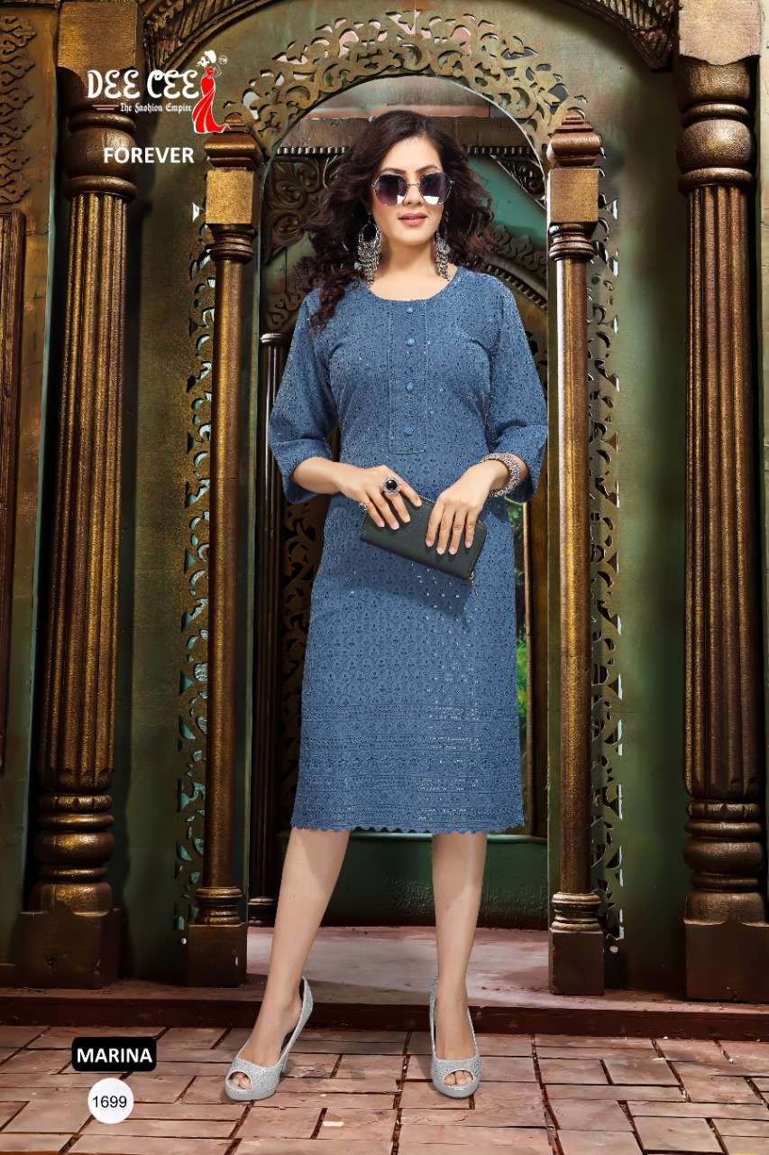 FOREVER BY DEE CEE 1692 TO 1703 SERIES DESIGNER STYLISH FANCY COLORFUL BEAUTIFUL PARTY WEAR & ETHNIC WEAR COLLECTION RAYON KURTIS AT WHOLESALE PRICE