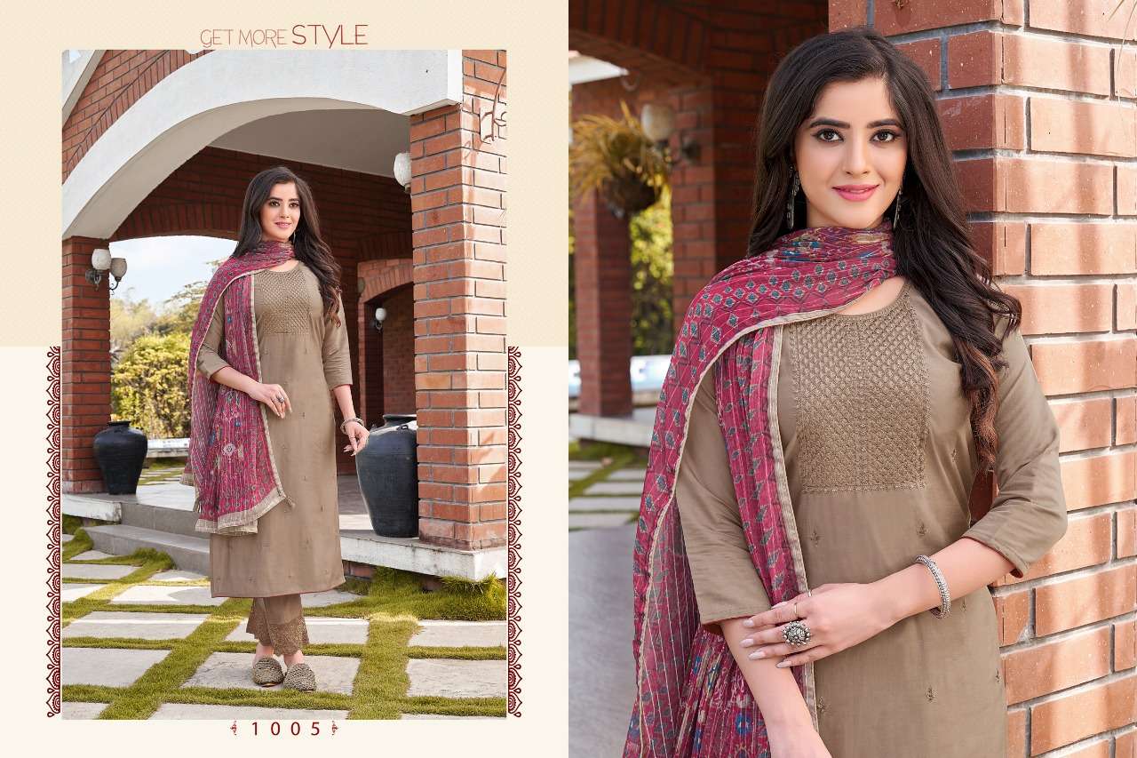 KALISTA BY HARIYAALI 1001 TO 1008 SERIES BEAUTIFUL SUITS COLORFUL STYLISH FANCY CASUAL WEAR & ETHNIC WEAR VISCOSE SILK DRESSES AT WHOLESALE PRICE