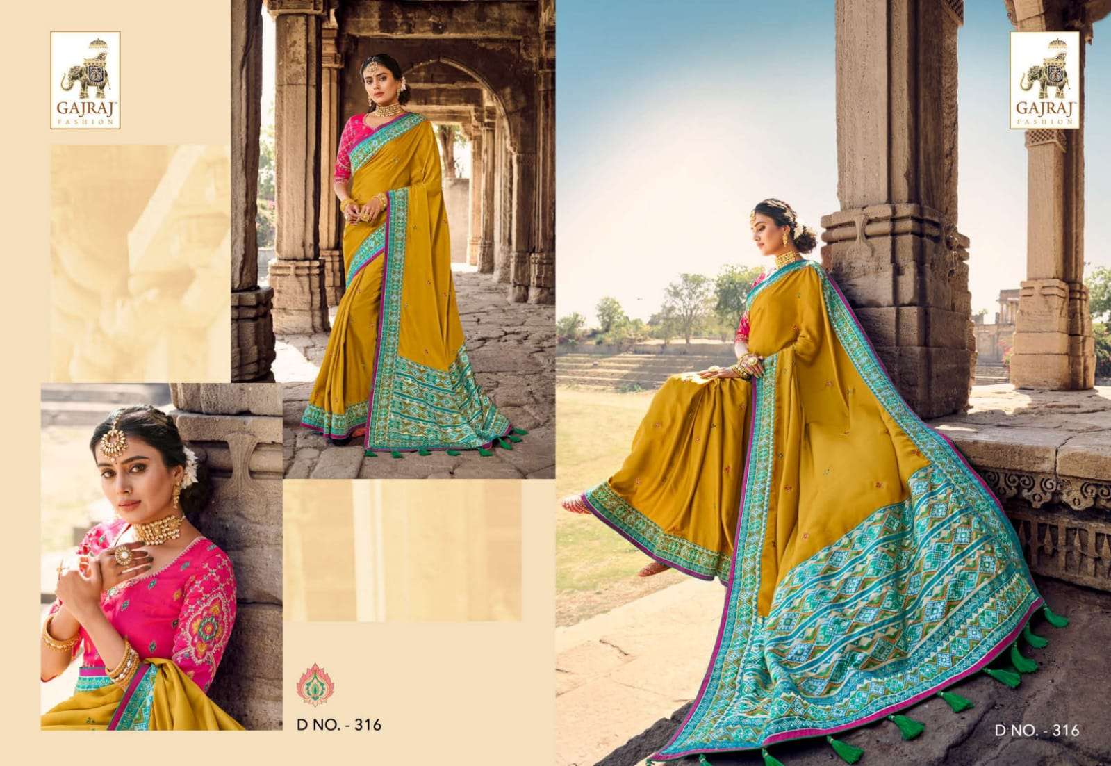 GAJRAJ 306 SERIES BY GAJRAJ FASHION 306 TO 317 SERIES INDIAN TRADITIONAL WEAR COLLECTION BEAUTIFUL STYLISH FANCY COLORFUL PARTY WEAR & OCCASIONAL WEAR SILK SAREES AT WHOLESALE PRICE