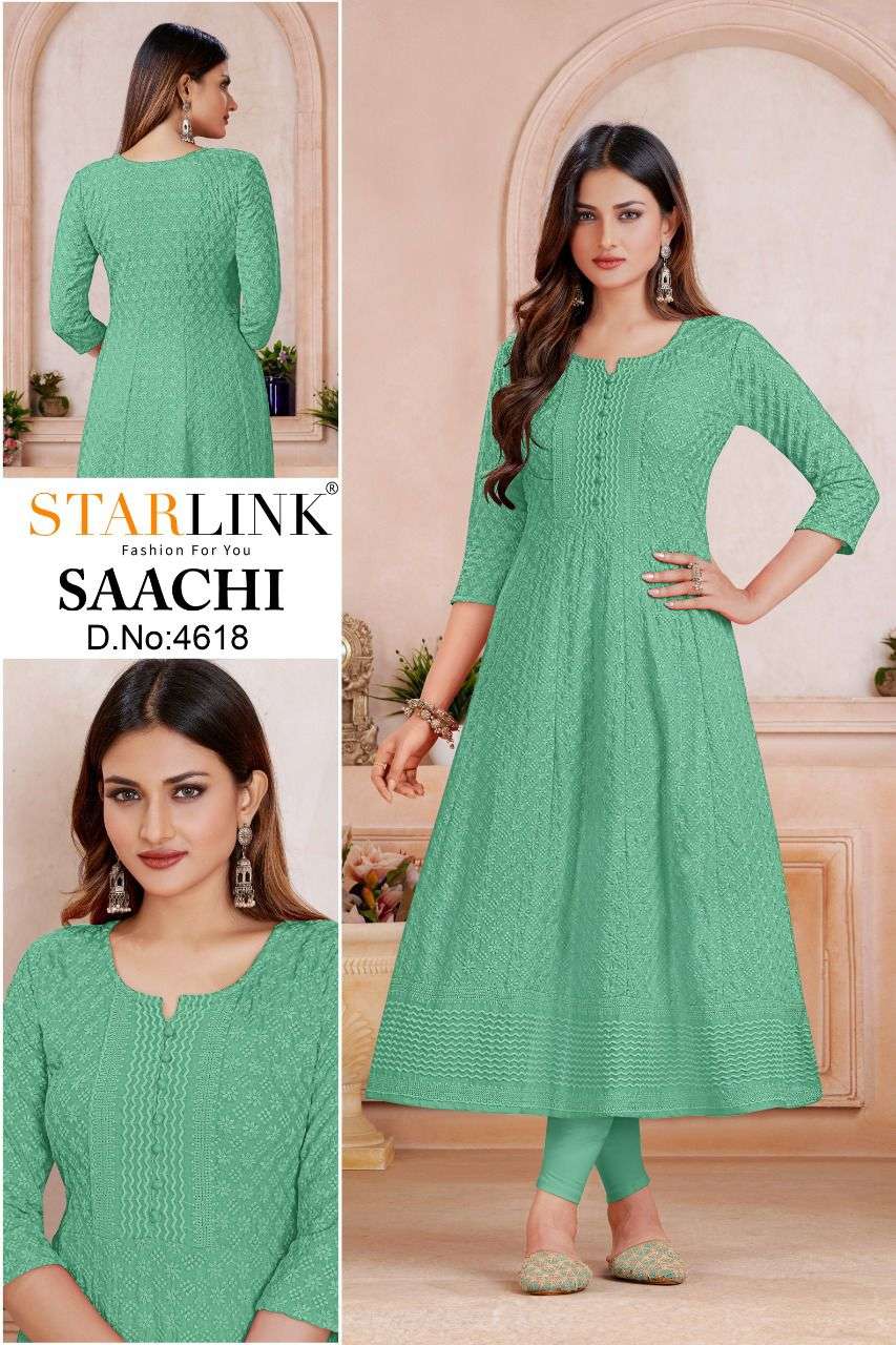 SAACHI BY STARLINK 4601 TO 4620 SERIES DESIGNER STYLISH FANCY COLORFUL BEAUTIFUL PARTY WEAR & ETHNIC WEAR COLLECTION RAYON KURTIS AT WHOLESALE PRICE