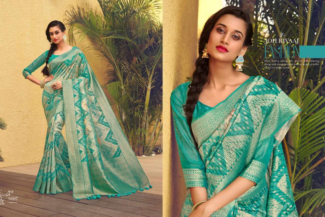 CHHAPAI VOL-2 BY JOH RIVAAJ 9101 TO 9109 SERIES INDIAN TRADITIONAL WEAR COLLECTION BEAUTIFUL STYLISH FANCY COLORFUL PARTY WEAR & OCCASIONAL WEAR SILK SAREES AT WHOLESALE PRICE