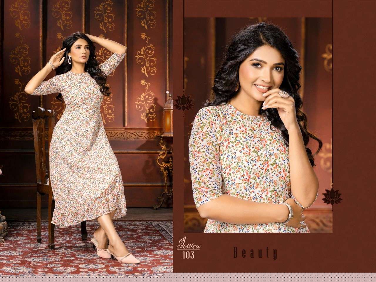 JESSICA BY KAAMIRI 101 TO 106 SERIES DESIGNER STYLISH FANCY COLORFUL BEAUTIFUL PARTY WEAR & ETHNIC WEAR COLLECTION HEAVY GEORGETTE KURTIS AT WHOLESALE PRICE