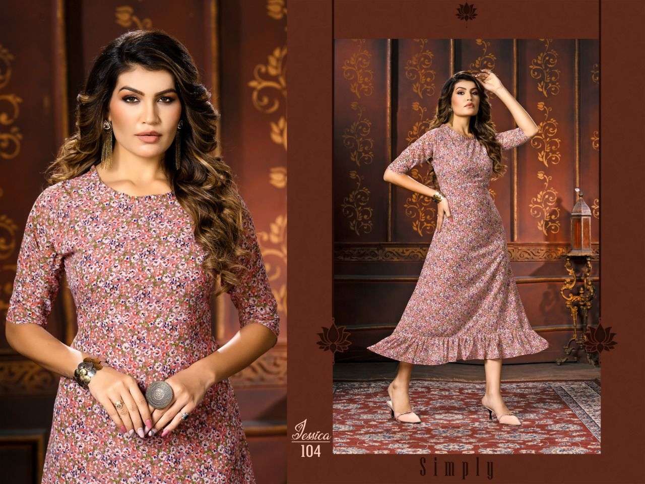 JESSICA BY KAAMIRI 101 TO 106 SERIES DESIGNER STYLISH FANCY COLORFUL BEAUTIFUL PARTY WEAR & ETHNIC WEAR COLLECTION HEAVY GEORGETTE KURTIS AT WHOLESALE PRICE