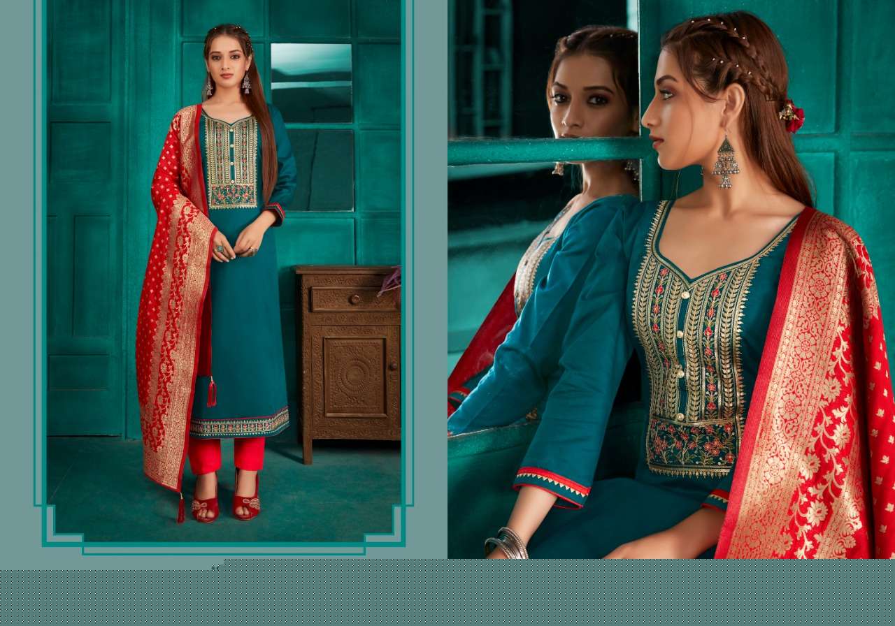 PARIDHAN BY PANCH RATNA 11841 TO 11845 SERIES BEAUTIFUL SUITS COLORFUL STYLISH FANCY CASUAL WEAR & ETHNIC WEAR JAM SILK DRESSES AT WHOLESALE PRICE