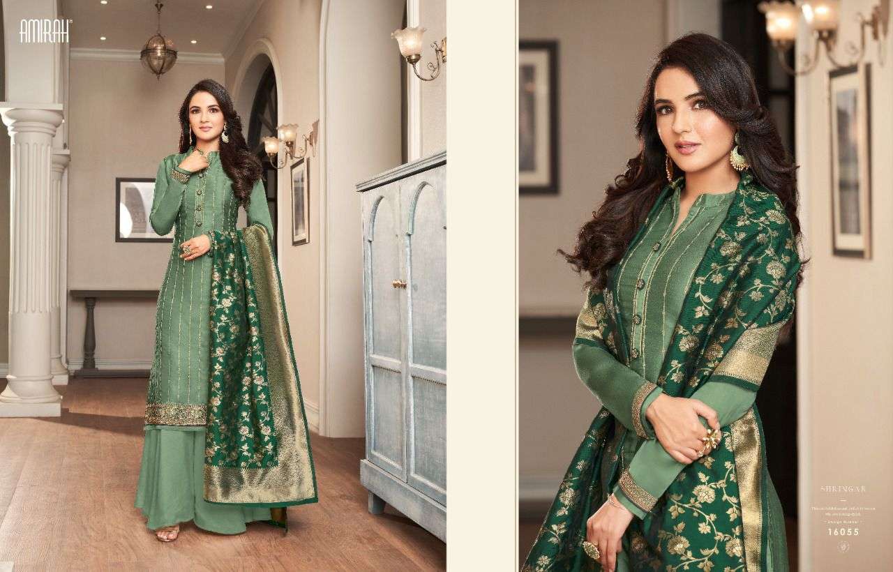 SHRINGAR BY AMIRAH 16051 TO 16056 SERIES BEAUTIFUL SUITS COLORFUL STYLISH FANCY CASUAL WEAR & ETHNIC WEAR SATIN SILK DRESSES AT WHOLESALE PRICE