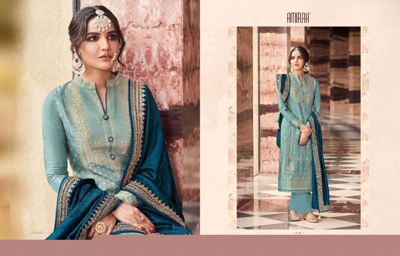 KHWAHISH VOL-2 BY AMIRAH 17001 TO 17006 SERIES BEAUTIFUL STYLISH SUITS FANCY COLORFUL CASUAL WEAR & ETHNIC WEAR & READY TO WEAR DOLA SILK JACQUARD DRESSES AT WHOLESALE PRICE