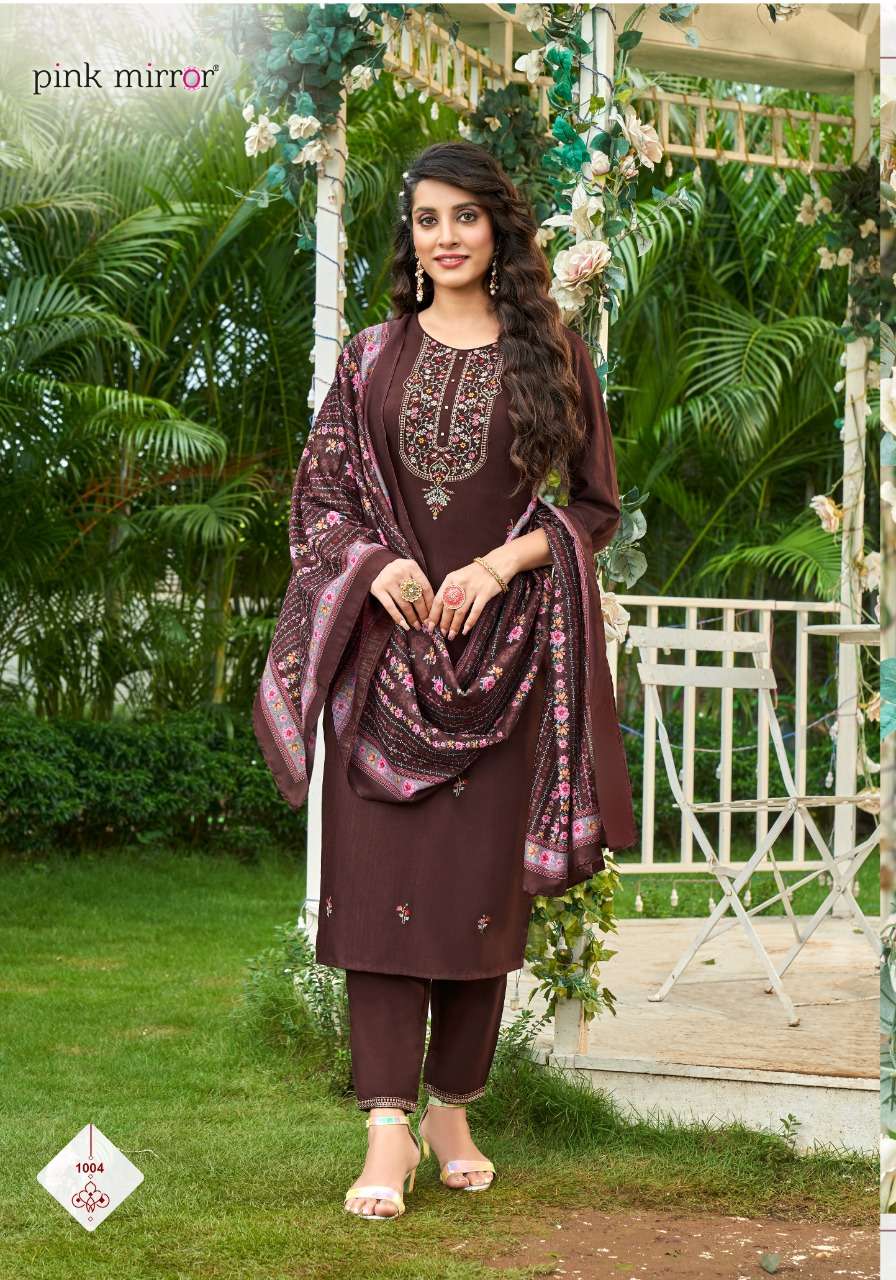 SUGAR BY PINK MIRROR 1001 TO 1006 SERIES BEAUTIFUL SUITS COLORFUL STYLISH FANCY CASUAL WEAR & ETHNIC WEAR SLUB EMBROIDERED DRESSES AT WHOLESALE PRICE