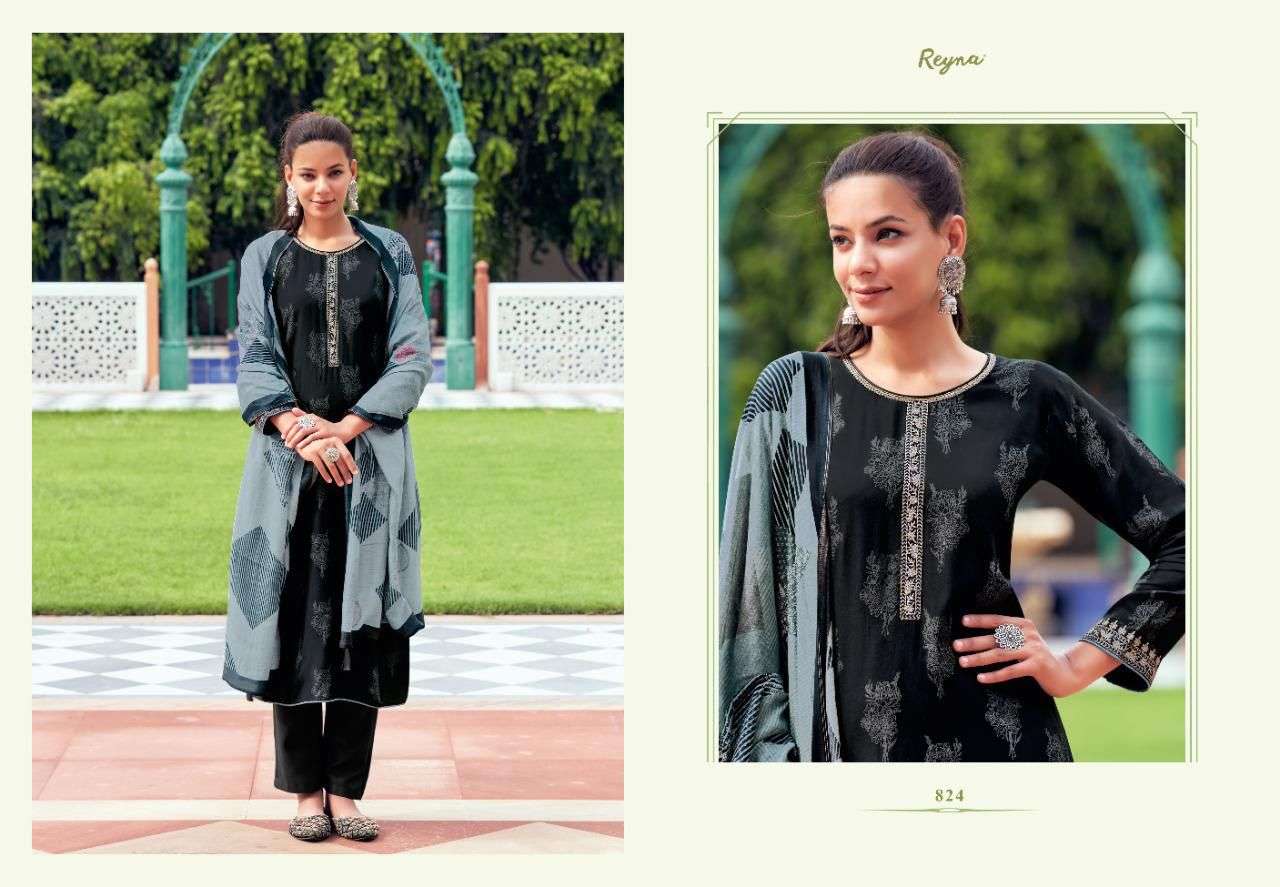 RANG BY REYNA 821 TO 827 SERIES BEAUTIFUL SUITS COLORFUL STYLISH FANCY CASUAL WEAR & ETHNIC WEAR PURE BEMBERG SILK DRESSES AT WHOLESALE PRICE