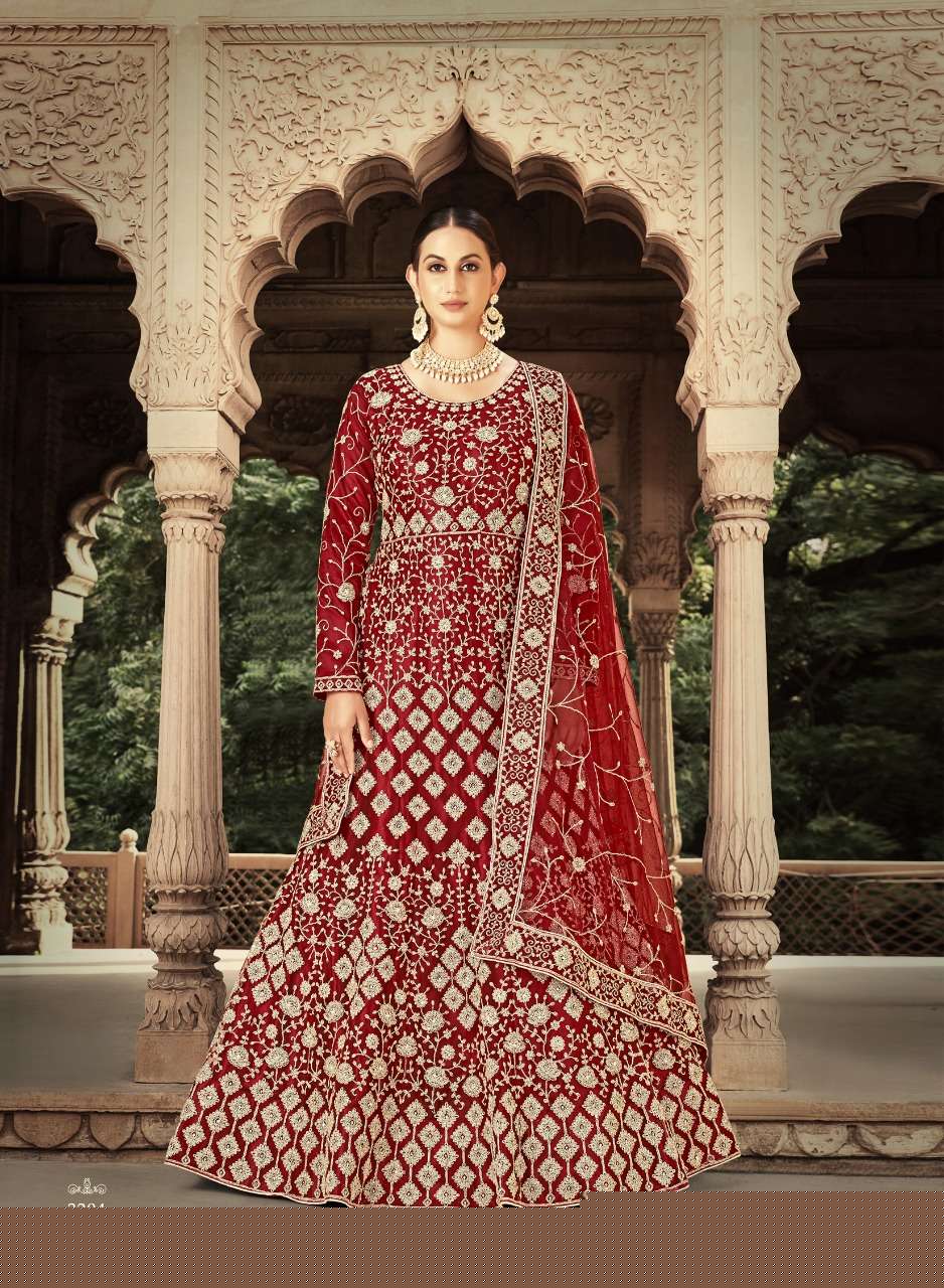 HOOR BY BELA FASHION 3204 TO 3210 SERIES BEAUTIFUL ANARKALI SUITS COLORFUL STYLISH FANCY CASUAL WEAR & ETHNIC WEAR HEAVY NET DRESSES AT WHOLESALE PRICE