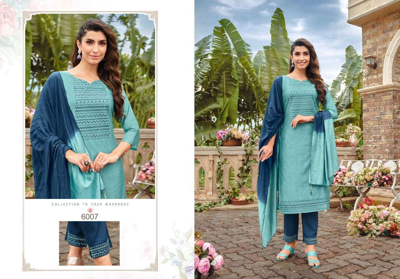 KAASHVI BY HARIYAALI 6003 TO 6010 SERIES SUITS BEAUTIFUL FANCY COLORFUL STYLISH PARTY WEAR & OCCASIONAL WEAR MODAL SILK DRESSES AT WHOLESALE PRICE