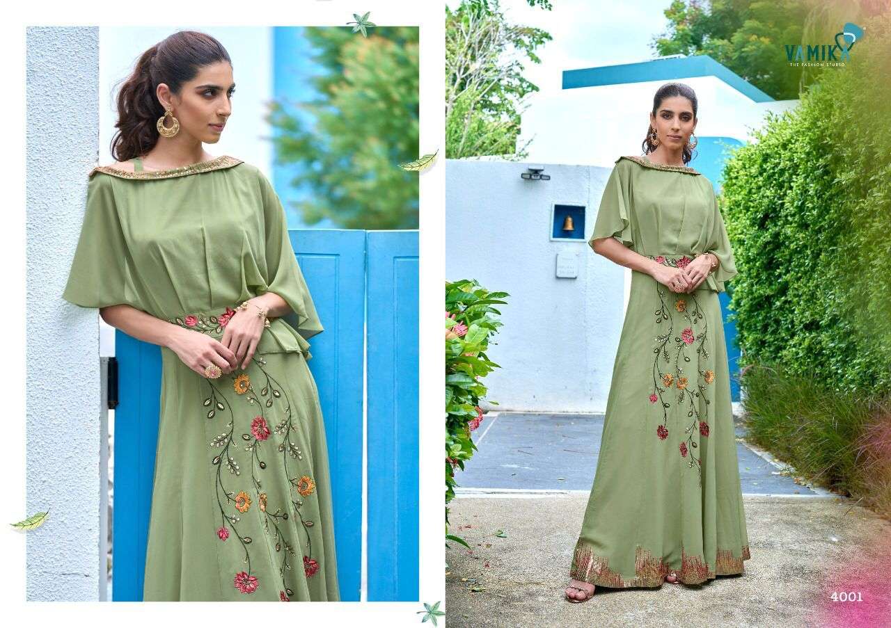 Sofiyan By Vamika 4001 To 4006 Series Beautiful Stylish Fancy Colorful Casual Wear & Ethnic Wear Heavy Georgette Gowns At Wholesale Price