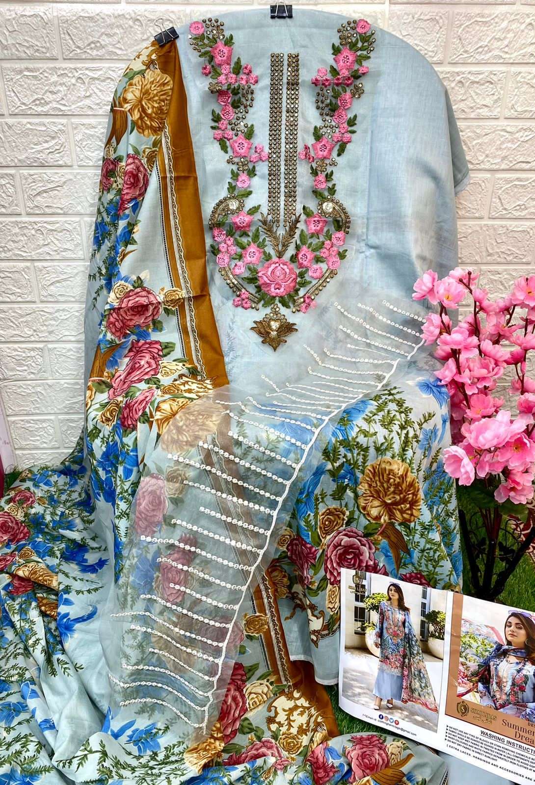 SUMMERS DREAM BY SHAI LIBAS 1001 TO 1005 SERIES BEAUTIFUL PAKISTANI SUITS COLORFUL STYLISH FANCY CASUAL WEAR & ETHNIC WEAR PURE CAMBRIC COTTON DIGITAL PRINT DRESSES AT WHOLESALE PRICE