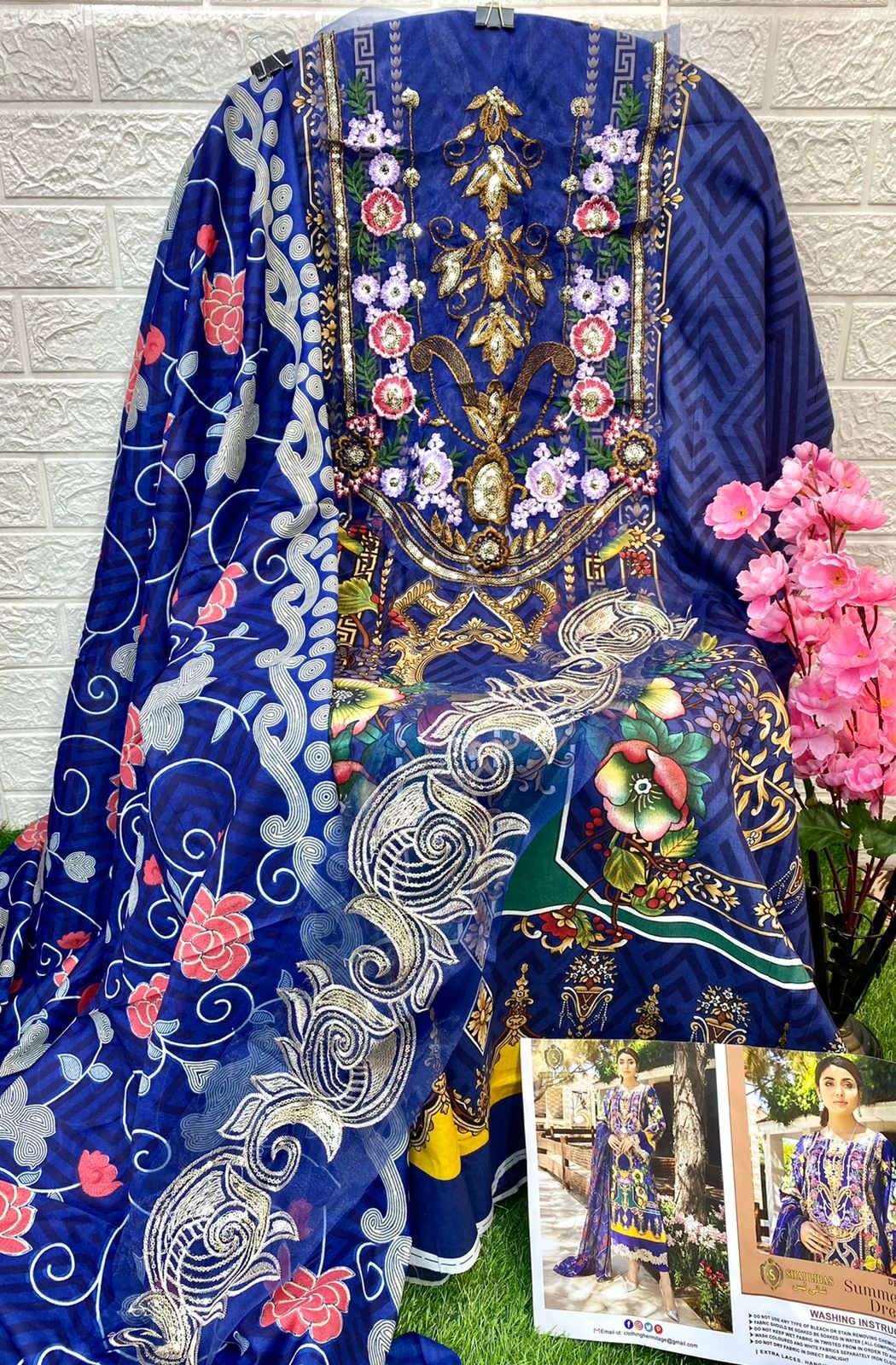 SUMMERS DREAM BY SHAI LIBAS 1001 TO 1005 SERIES BEAUTIFUL PAKISTANI SUITS COLORFUL STYLISH FANCY CASUAL WEAR & ETHNIC WEAR PURE CAMBRIC COTTON DIGITAL PRINT DRESSES AT WHOLESALE PRICE