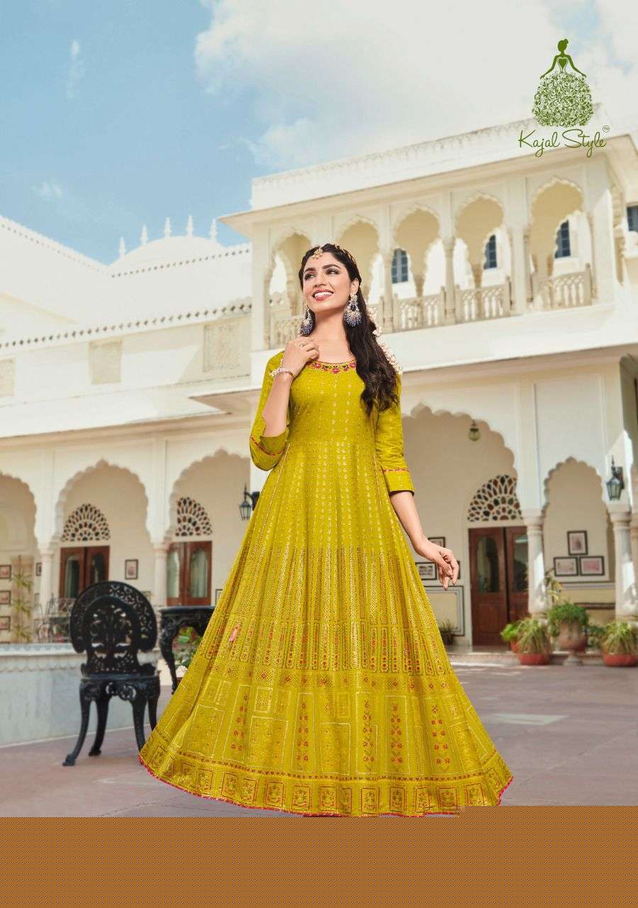 COLOURBAR VOL-8 BY KAJAL STYLE 8001 TO 8008 SERIES BEAUTIFUL STYLISH FANCY COLORFUL CASUAL WEAR & ETHNIC WEAR RAYON EMBROIDERED GOWNS AT WHOLESALE PRICE