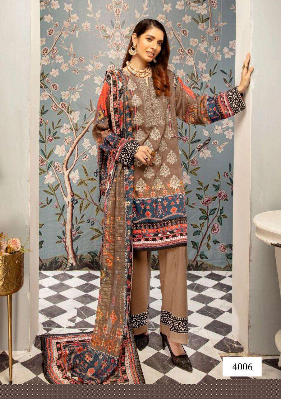 Mahnoor Vol-4 By Bin Saeed 4001 To 4008 Series Suits Beautiful Fancy Colorful Stylish Party Wear & Occasional Wear Pure Lawn Print Dresses At Wholesale Price