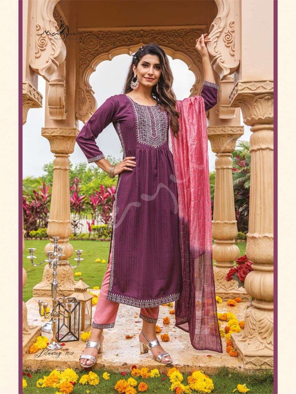 Sitaarey By Mayur 101 To 106 Series Beautiful Suits Colorful Stylish Fancy Casual Wear & Ethnic Wear Rayon Dresses At Wholesale Price