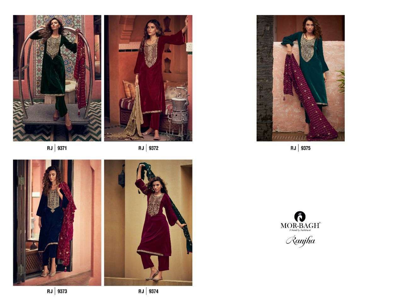 RANJHA BY AASHIRWAD CREATION 9271 TO 9275 SERIES BEAUTIFUL SUITS COLORFUL STYLISH FANCY CASUAL WEAR & ETHNIC WEAR PURE VELVET DRESSES AT WHOLESALE PRICE
