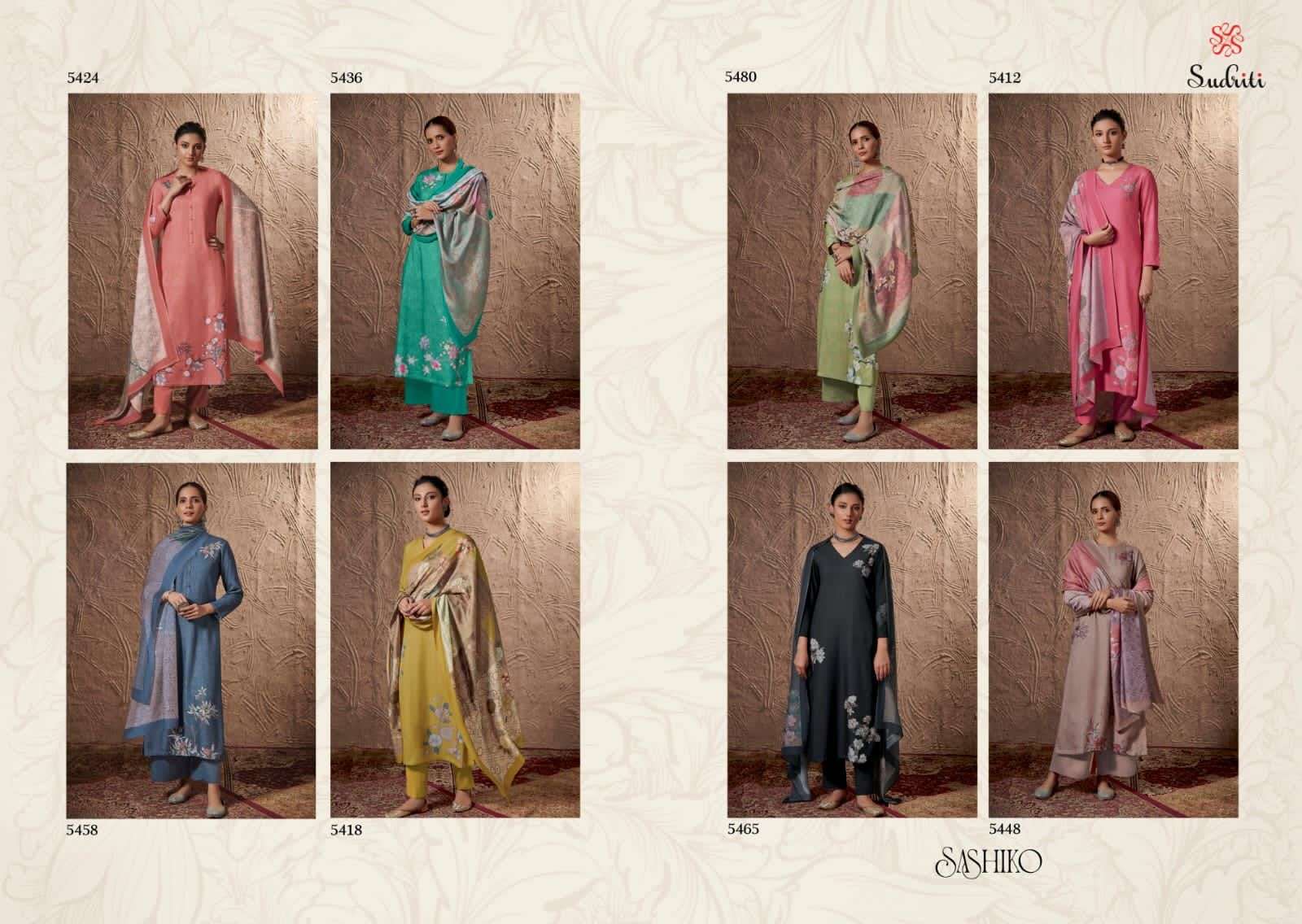 SASHIKO BY SUDRITI BEAUTIFUL SUITS COLORFUL STYLISH FANCY CASUAL WEAR & ETHNIC WEAR PASHMINA DIGITAL PRINT DRESSES AT WHOLESALE PRICE