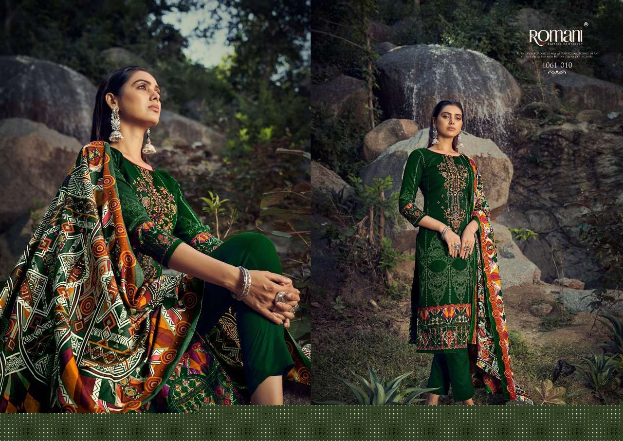 Maria B By Romani 1061-001 To 1061-010 Series Designer Festive Suits Beautiful Stylish Fancy Colorful Winter Wear & Ethnic Wear Collection Pure Pashmina Dresses At Wholesale Price