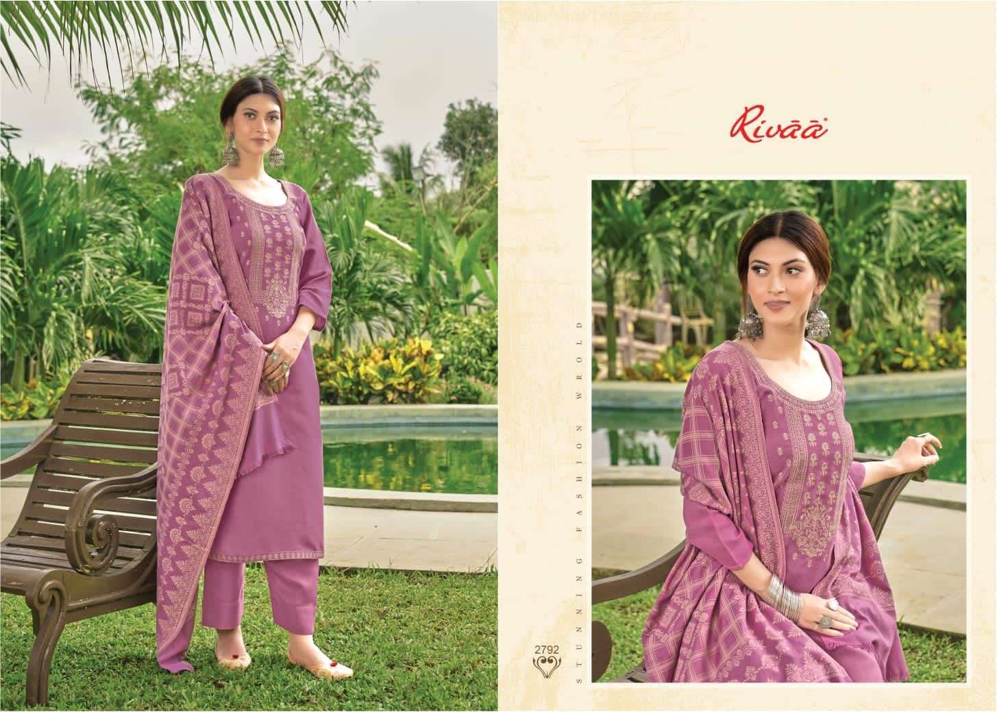 YASHIKA BY RIVAA 2786 TO 2792 SERIES BEAUTIFUL SUMMER COLLECTION PAKISATNI SUITS STYLISH FANCY COLORFUL CASUAL WEAR & ETHNIC WEAR HEAVY PASHMINA EMBROIDERED DRESSES AT WHOLESALE PRICE