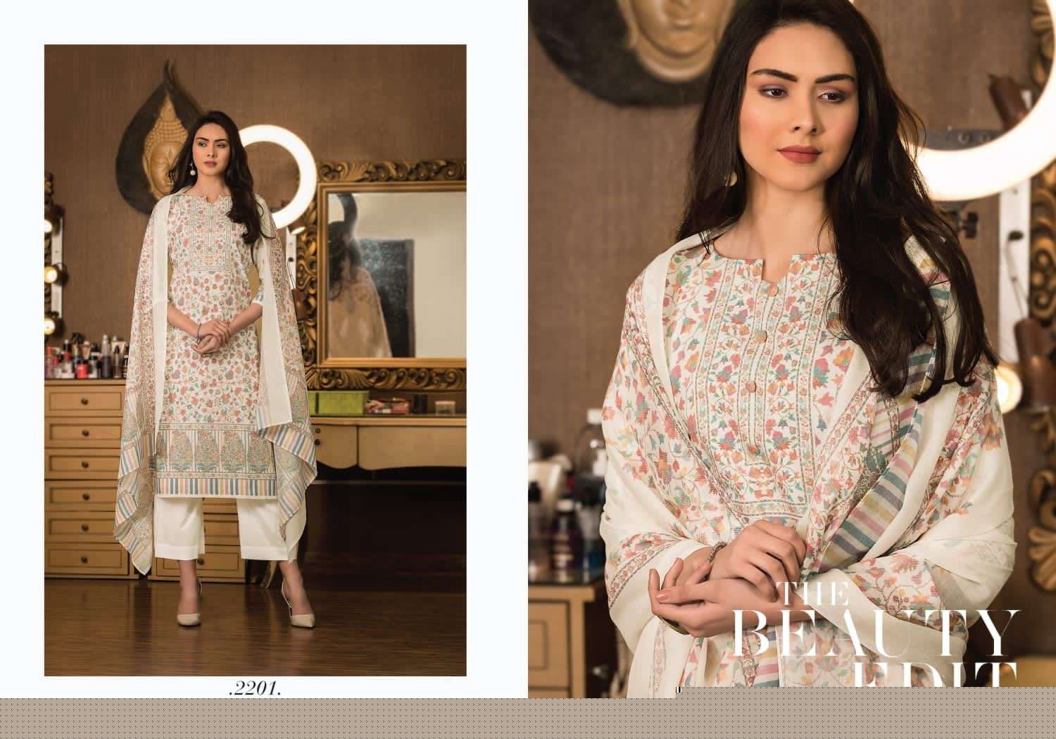 KASAUTI BY RIVAA 2201 TO 2207 SERIES BEAUTIFUL WINTER COLLECTION PAKISATNI SUITS STYLISH FANCY COLORFUL CASUAL WEAR & ETHNIC WEAR HEAVY PASHMINA DIGITAL PRINT DRESSES AT WHOLESALE PRICE