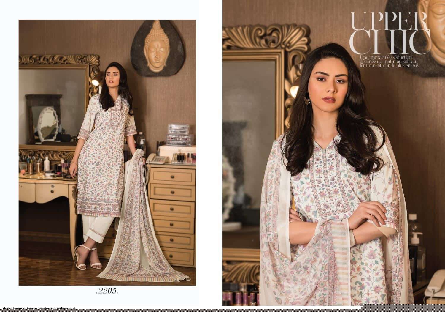 KASAUTI BY RIVAA 2201 TO 2207 SERIES BEAUTIFUL WINTER COLLECTION PAKISATNI SUITS STYLISH FANCY COLORFUL CASUAL WEAR & ETHNIC WEAR HEAVY PASHMINA DIGITAL PRINT DRESSES AT WHOLESALE PRICE