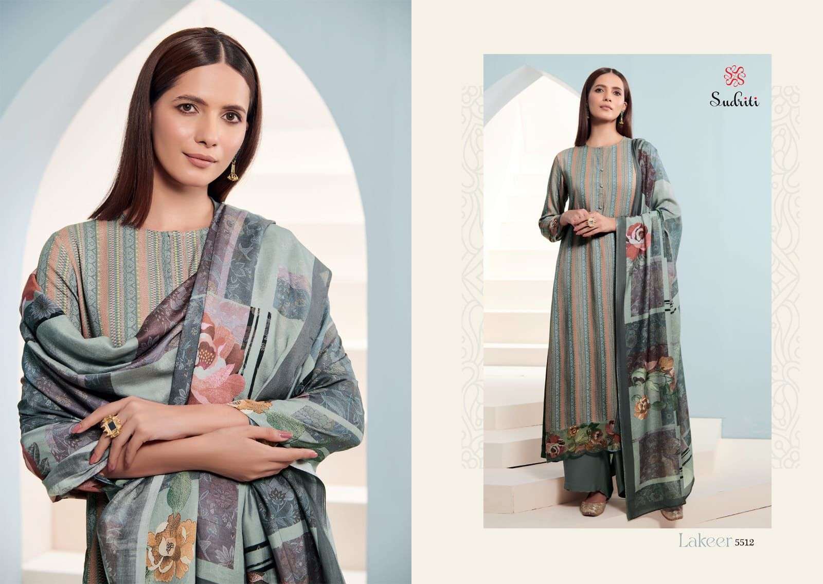 LAKEER BY SUDRITI BEAUTIFUL WINTER COLLECTION PAKISATNI SUITS STYLISH FANCY COLORFUL CASUAL WEAR & ETHNIC WEAR PASHMINA TWILL DIGITAL PRINT DRESSES AT WHOLESALE PRICE