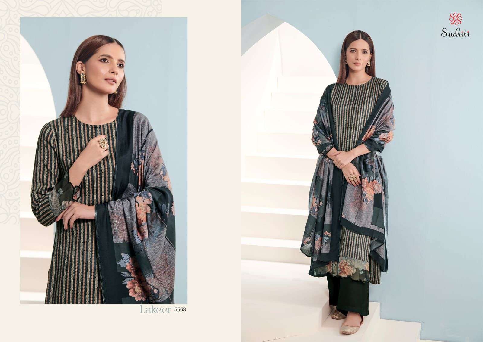 LAKEER BY SUDRITI BEAUTIFUL WINTER COLLECTION PAKISATNI SUITS STYLISH FANCY COLORFUL CASUAL WEAR & ETHNIC WEAR PASHMINA TWILL DIGITAL PRINT DRESSES AT WHOLESALE PRICE