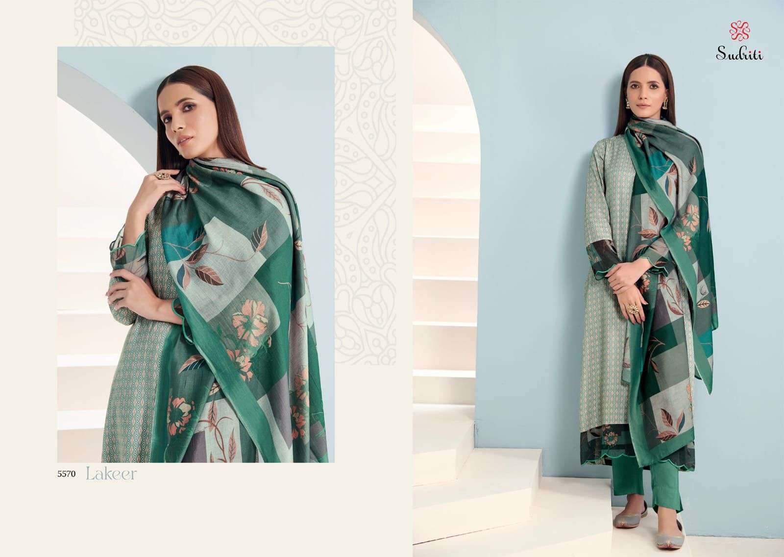 LAKEER BY SUDRITI BEAUTIFUL WINTER COLLECTION PAKISATNI SUITS STYLISH FANCY COLORFUL CASUAL WEAR & ETHNIC WEAR PASHMINA TWILL DIGITAL PRINT DRESSES AT WHOLESALE PRICE