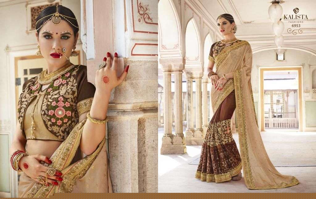 KALISTA SALE COLLECTION BY KALISTA FASHION INDIAN TRADITIONAL WEAR COLLECTION BEAUTIFUL STYLISH FANCY COLORFUL PARTY WEAR & OCCASIONAL WEAR FANCY SAREES AT WHOLESALE PRICE