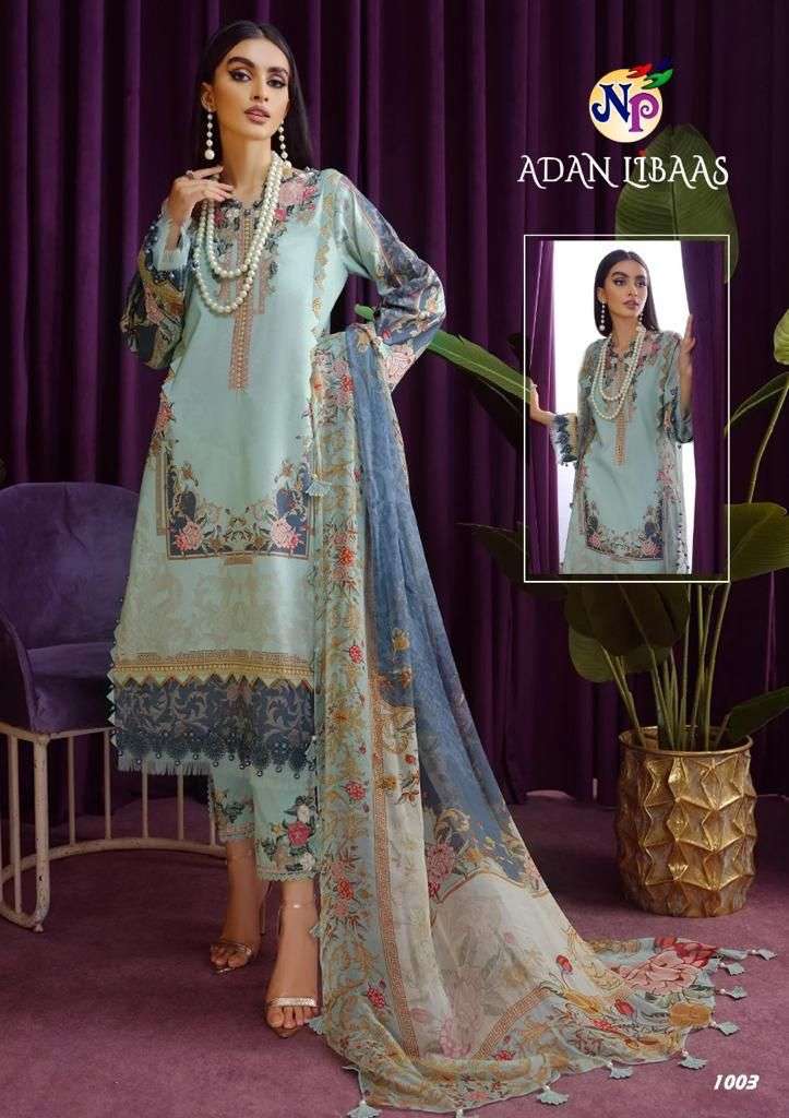 ADAN LIBAAS BY NAND GOPAL PRINTS 1001 TO 1008 SERIES BEAUTIFUL SUITS COLORFUL STYLISH FANCY CASUAL WEAR & ETHNIC WEAR PURE COTTON PRINT DRESSES AT WHOLESALE PRICE