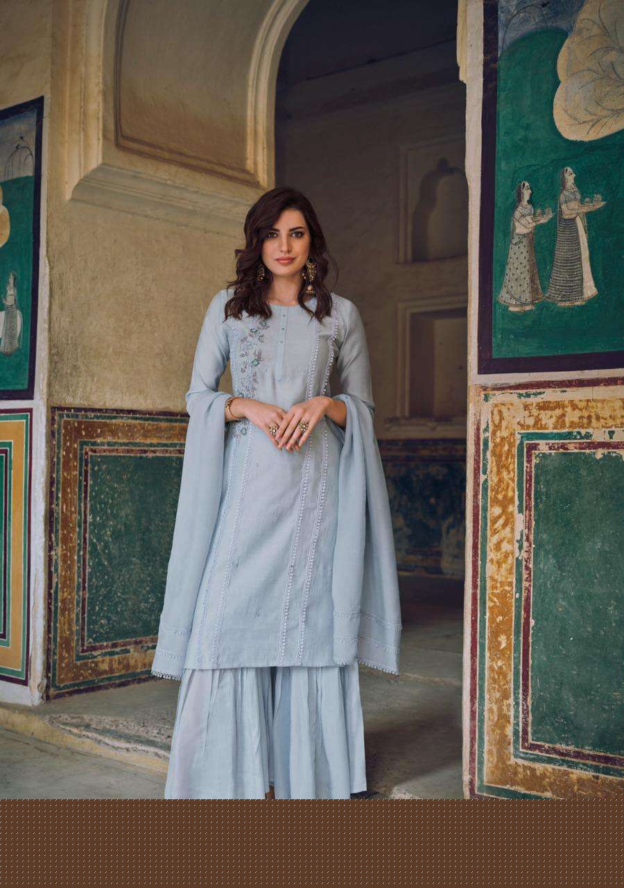 QIRAT BY KALKI 100001 TO 100006 SERIES DESIGNER SUITS BEAUTIFUL FANCY COLORFUL STYLISH PARTY WEAR & OCCASIONAL WEAR PURE COTTON SILK DRESSES AT WHOLESALE PRICE