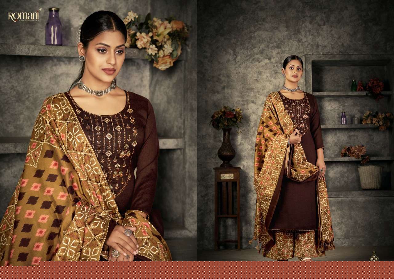 Patiala Dreams By Romani 1087-001 To 1087-010 Series Beautiful Festive Suits Stylish Fancy Colorful Casual Wear & Ethnic Wear Pure Pashmina Print Dresses At Wholesale Price