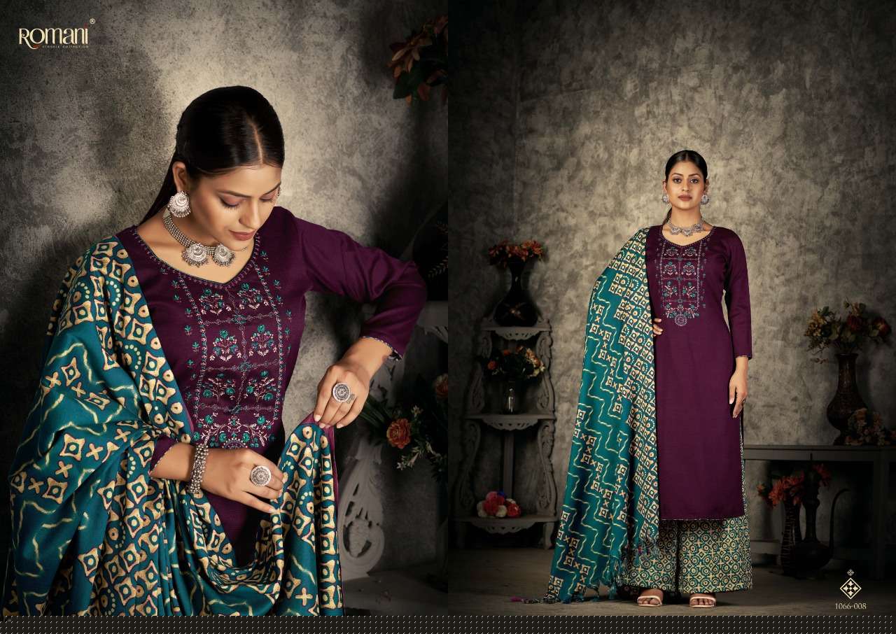 Patiala Dreams By Romani 1087-001 To 1087-010 Series Beautiful Festive Suits Stylish Fancy Colorful Casual Wear & Ethnic Wear Pure Pashmina Print Dresses At Wholesale Price