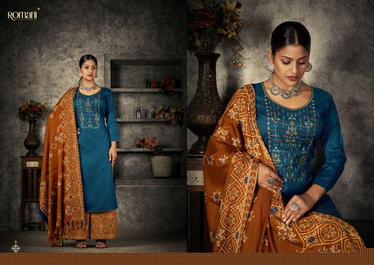 Patiala Dreams By Romani 1087-001 To 1087-010 Series Beautiful Festive Suits Stylish Fancy Colorful Casual Wear & Ethnic Wear Pure Pashmina Print Dresses At Wholesale Price
