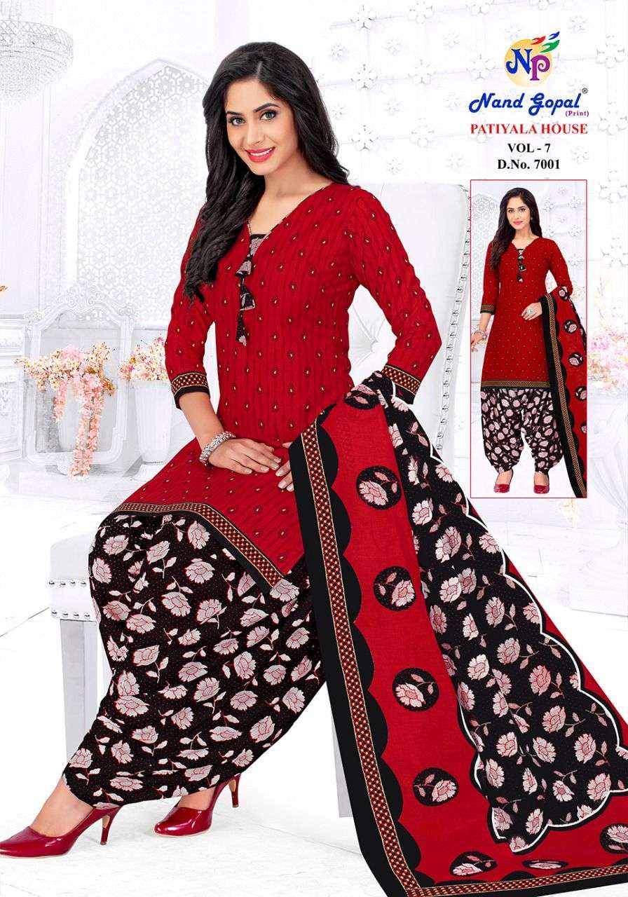 PATIYALA HOUSE VOL-7 BY NAND GOPAL PRINT 7001 TO 7012 SERIES DESIGNER SUITS BEAUTIFUL STYLISH FANCY COLORFUL PARTY WEAR & OCCASIONAL WEAR PURE COTTON DRESSES AT WHOLESALE PRICE