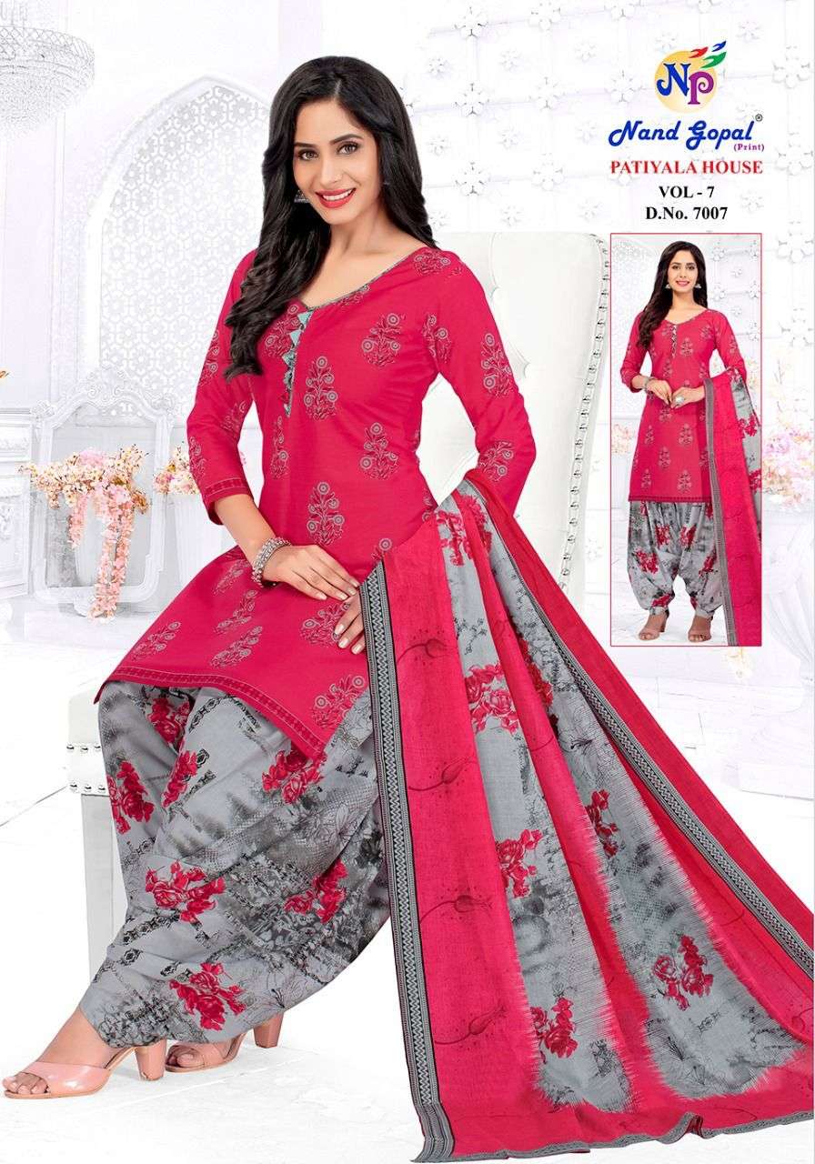PATIYALA HOUSE VOL-7 BY NAND GOPAL PRINT 7001 TO 7012 SERIES DESIGNER SUITS BEAUTIFUL STYLISH FANCY COLORFUL PARTY WEAR & OCCASIONAL WEAR PURE COTTON DRESSES AT WHOLESALE PRICE