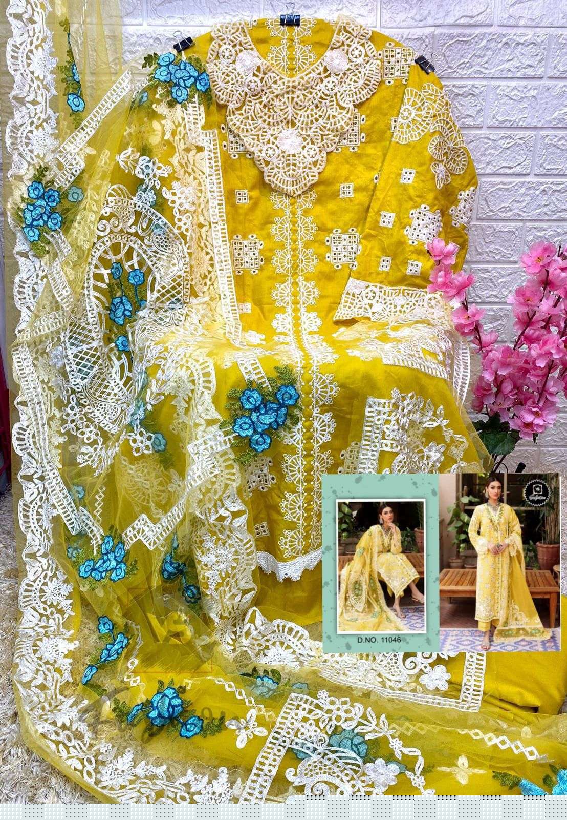 VS HIT DESIGN 11046 BY VS FASHION DESIGNER PAKISTANI SUITS BEAUTIFUL STYLISH FANCY COLORFUL PARTY WEAR & OCCASIONAL WEAR CAMBRIC COTTON EMBROIDERED DRESSES AT WHOLESALE PRICE