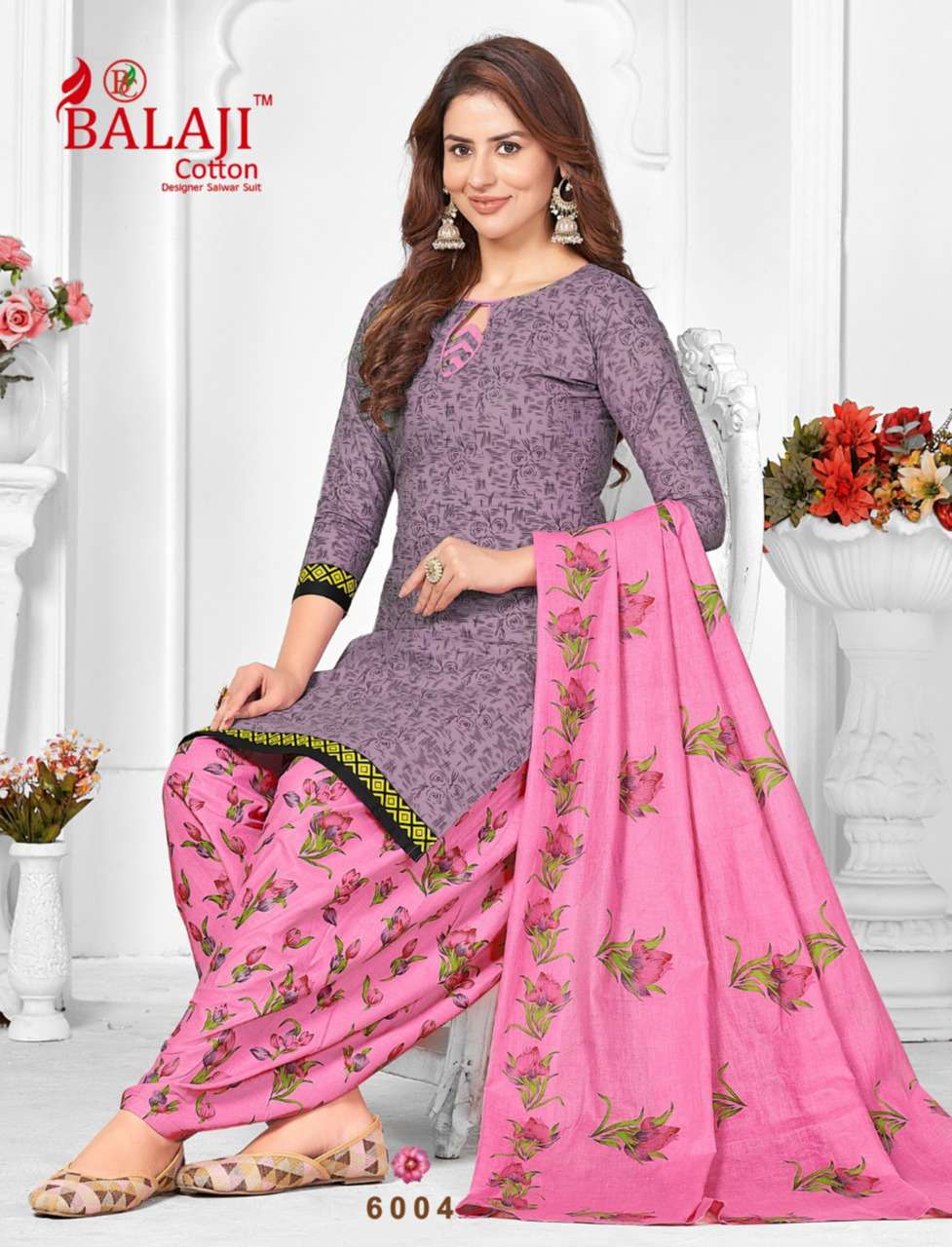 SUI DHAAGA VOL-6 BY BALAJI COTTON 6001 TO 6012 SERIES BEAUTIFUL SUITS COLORFUL STYLISH FANCY CASUAL WEAR & ETHNIC WEAR PURE COTTON PRINT DRESSES AT WHOLESALE PRICE