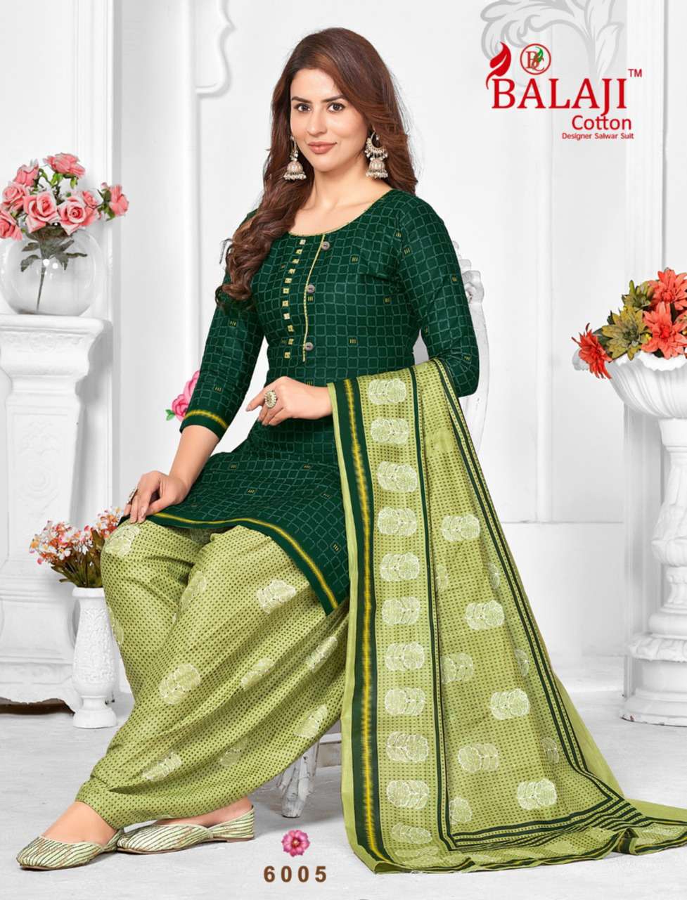 SUI DHAAGA VOL-6 BY BALAJI COTTON 6001 TO 6012 SERIES BEAUTIFUL SUITS COLORFUL STYLISH FANCY CASUAL WEAR & ETHNIC WEAR PURE COTTON PRINT DRESSES AT WHOLESALE PRICE